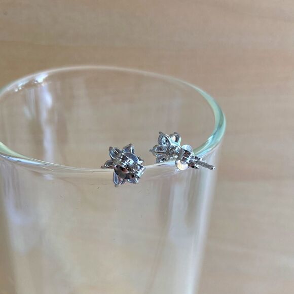 Diamond Accent Floral Earrings - Picture 2 of 4